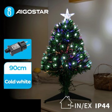 Aigostar - Árvore de Natal LED para exterior LED/3,6W/230V 90 cm IP44 branco frio