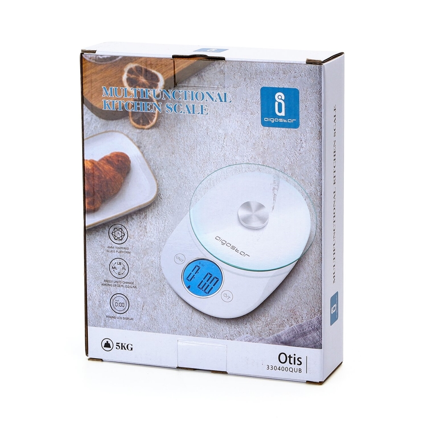 Aigostar - Balança de cozinha 2xCR2032 branco