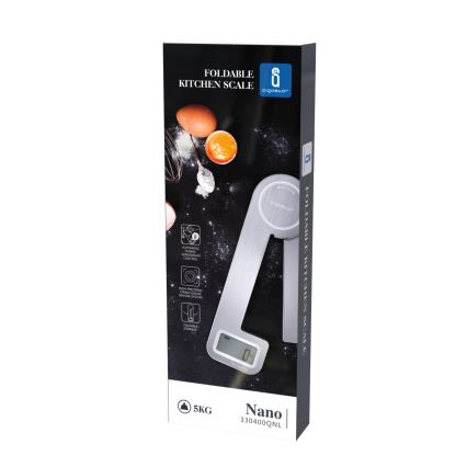 Aigostar - Balança de cozinha dobrável 5kg cromado mate
