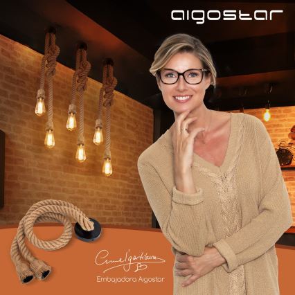 Aigostar - Cabo de carregamento 2xE27/60W/230V