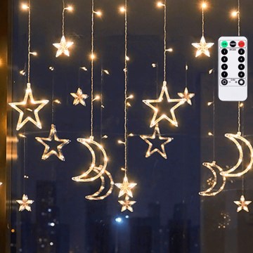 Aigostar - Cadeia de luzes LED de Natal para exterior 120xLED/6W/230V/8 funções 3x0,6m IP44 branco quente + controlo remoto