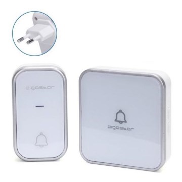 Aigostar - Campainha de tomada sem fios 230V branca