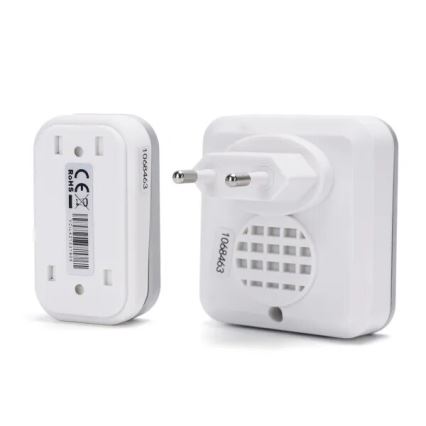 Aigostar - Campainha de tomada sem fios 230V branca