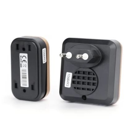 Aigostar - Campainha de tomada sem fios 230V preta