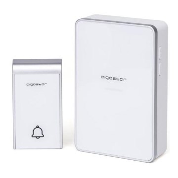Aigostar - Campainha sem fios 3xAA IP44 branca/prateada
