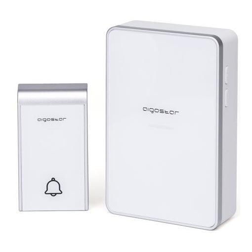 Aigostar - Campainha sem fios 3xAA IP44 branca/prateada