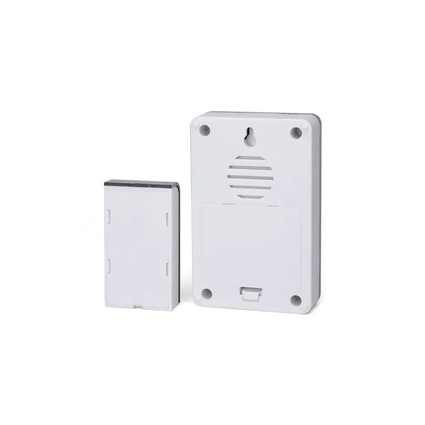 Aigostar - Campainha sem fios 3xAA/12V IP44 branco/prateado