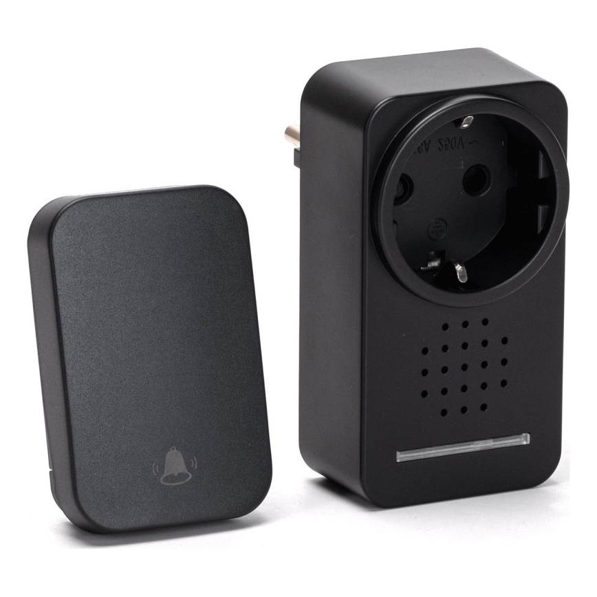 Aigostar - Campainha Sem Fios Plug-in 1Z 230V IPX4 preto