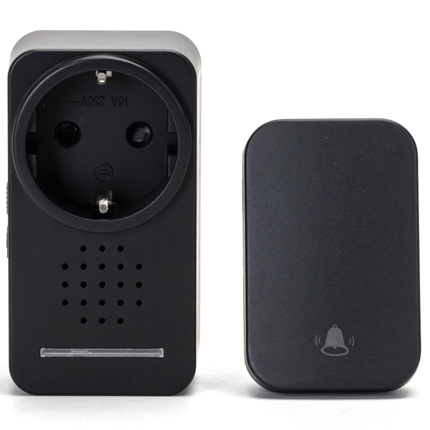 Aigostar - Campainha Sem Fios Plug-in 1Z 230V IPX4 preto