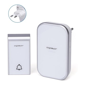 Aigostar - Campainha Sem Fios Plug-in 230V IP44 branco