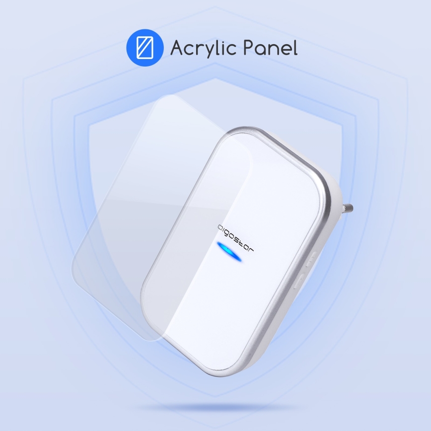 Aigostar - Campainha Sem Fios Plug-in 230V IP44 branco