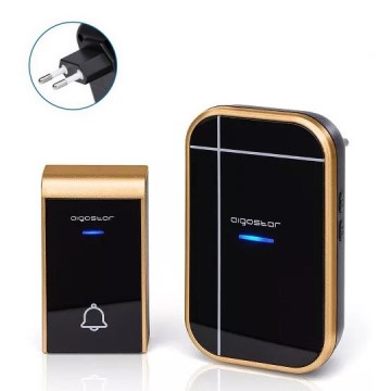Aigostar - Campainha Sem Fios Plug-in 230V IP44 preto