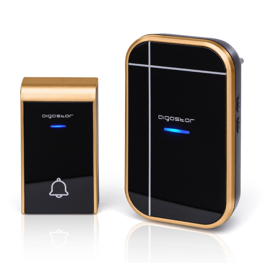 Aigostar - Campainha Sem Fios Plug-in 230V IP44 preto