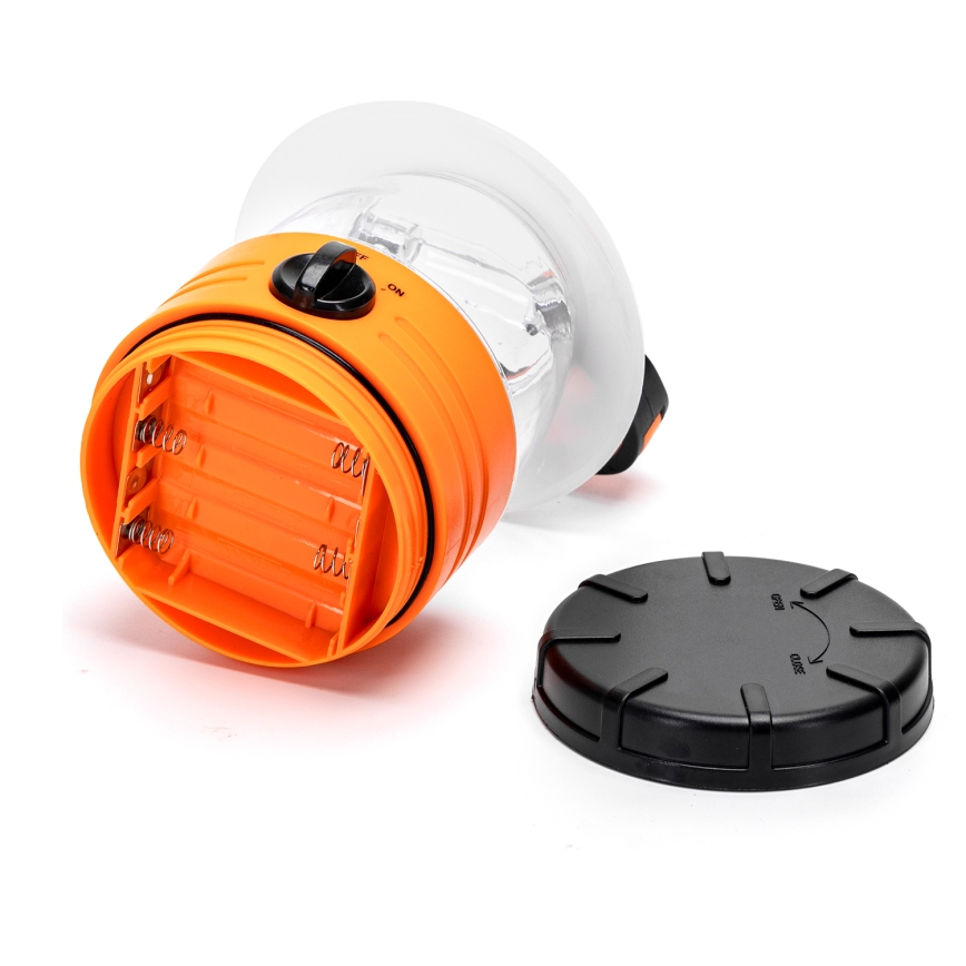 Aigostar - Candeeiro de campismo portátil LED/4xAA laranja