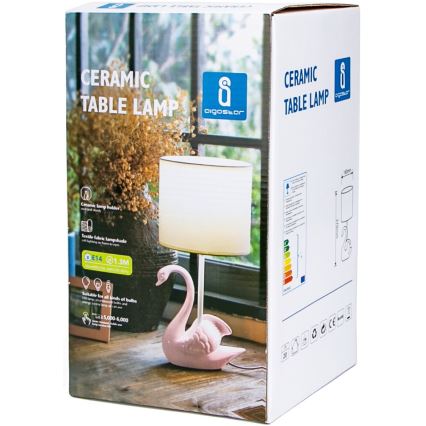 Aigostar - Candeeiro de criança 1xE14/40W/230V swan rosa