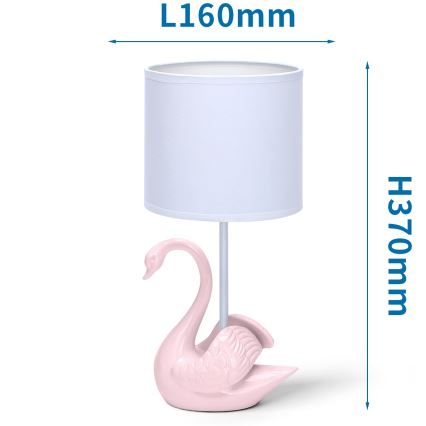 Aigostar - Candeeiro de criança 1xE14/40W/230V swan rosa
