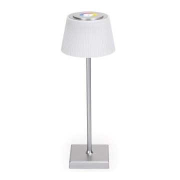 Aigostar - Candeeiro de exterior LED RGBW regulável 4W/5V 3600mAh branco/cromado IP54