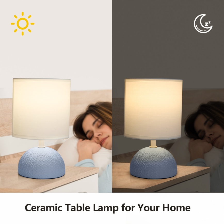 Aigostar - Candeeiro de mesa 1xE14/40W/230V azul/branco
