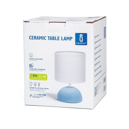 Aigostar - Candeeiro de mesa 1xE14/40W/230V azul/branco