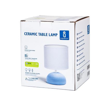 Aigostar - Candeeiro de mesa 1xE14/40W/230V azul/branco