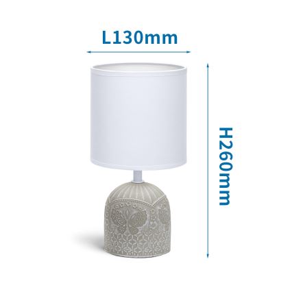 Aigostar - Candeeiro de mesa 1xE14/40W/230V bege/branco