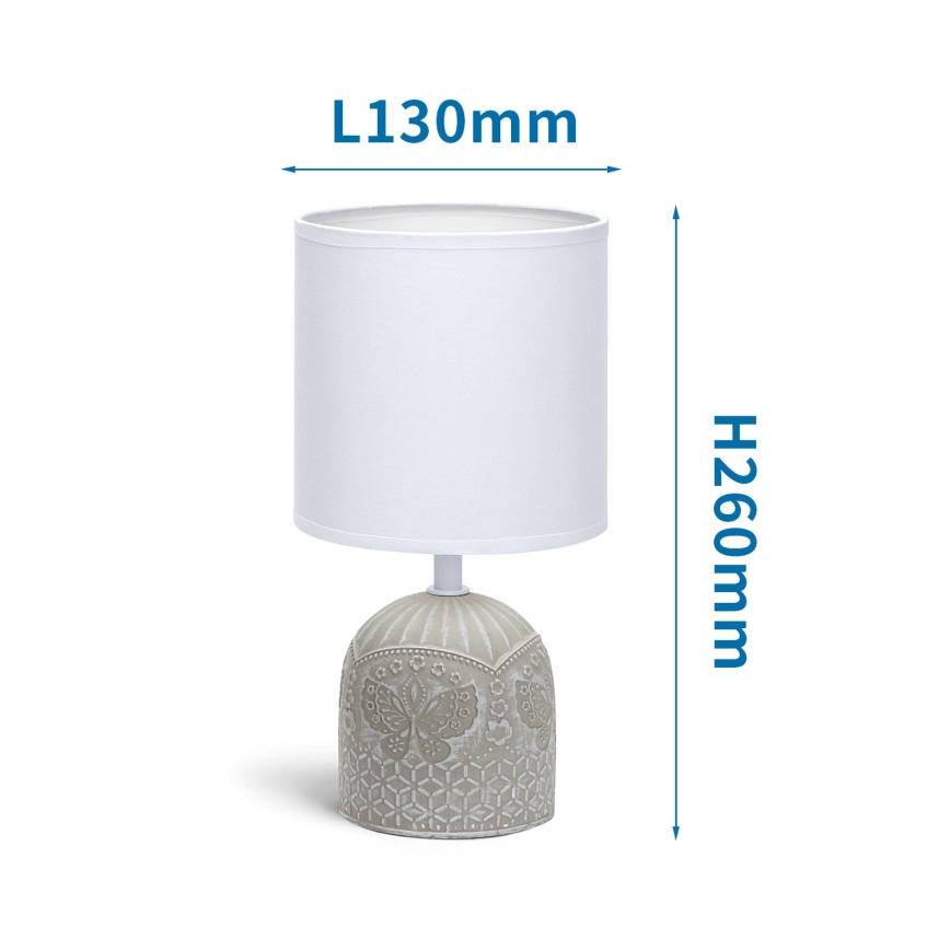 Aigostar - Candeeiro de mesa 1xE14/40W/230V bege/branco