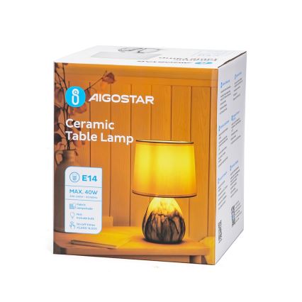 Aigostar - Candeeiro de mesa 1xE14/40W/230V branco
