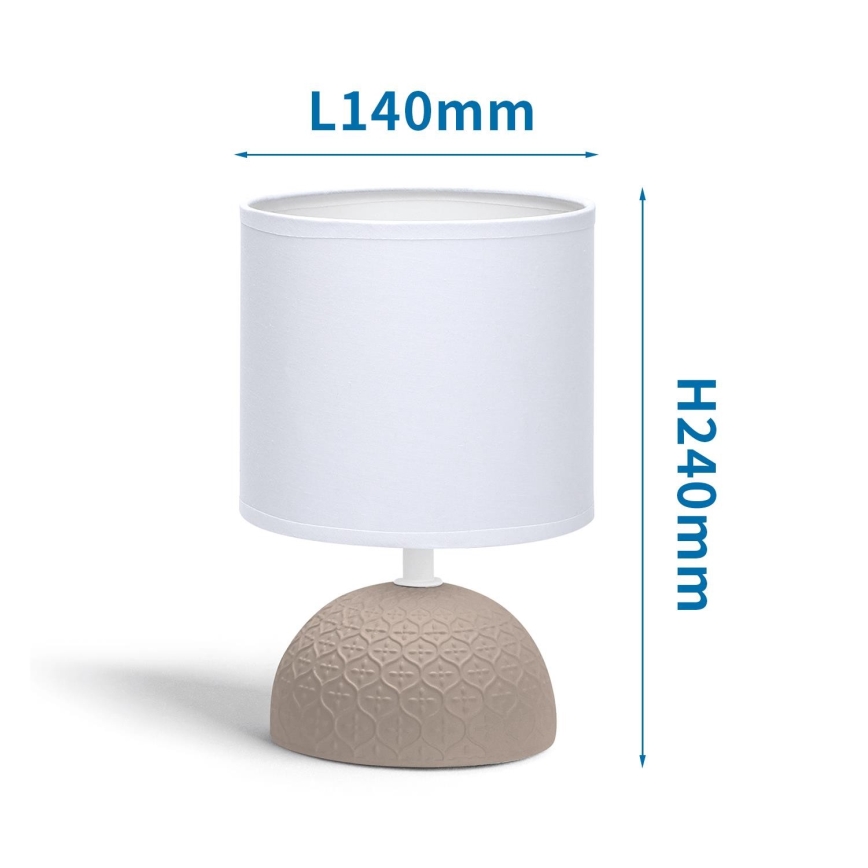 Aigostar - Candeeiro de mesa 1xE14/40W/230V castanho/branco