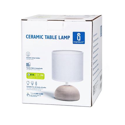 Aigostar - Candeeiro de mesa 1xE14/40W/230V castanho/branco