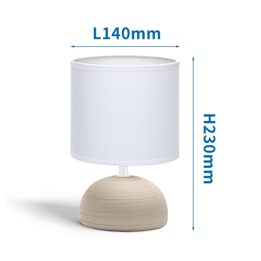 Aigostar - Candeeiro de mesa 1xE14/40W/230V castanho/branco