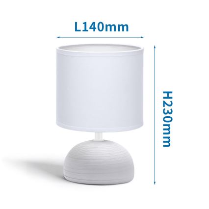 Aigostar - Candeeiro de mesa 1xE14/40W/230V cinzento/branco
