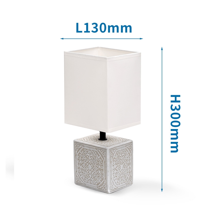Aigostar - Candeeiro de mesa 1xE14/40W/230V cinzento/branco