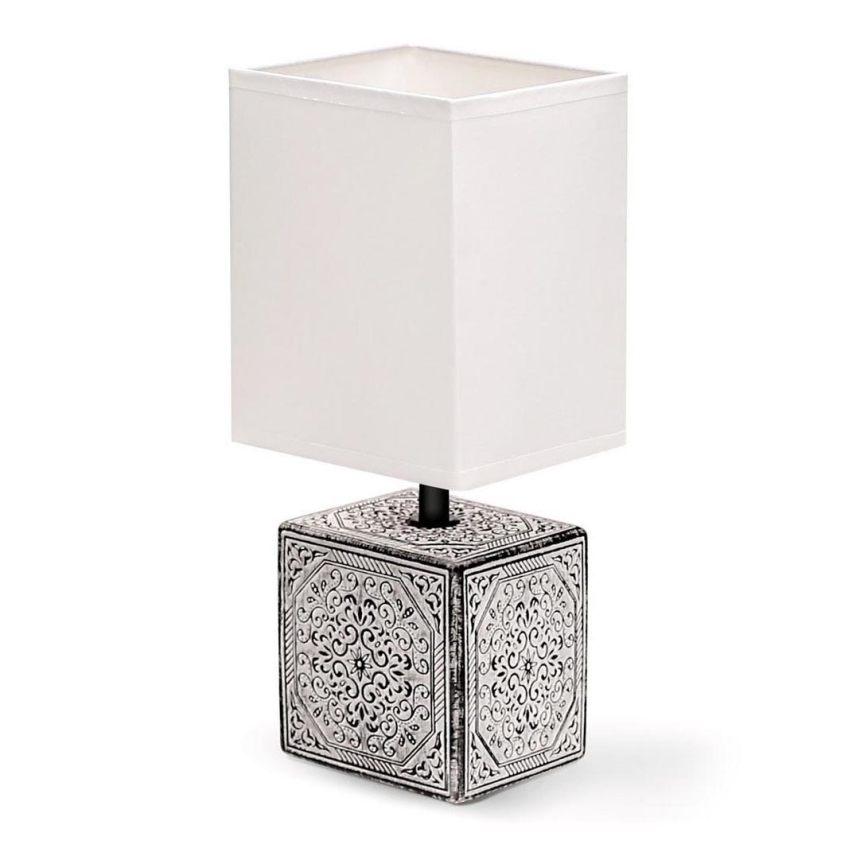 Aigostar - Candeeiro de mesa 1xE14/40W/230V cinzento/branco