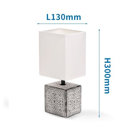 Aigostar - Candeeiro de mesa 1xE14/40W/230V cinzento/branco