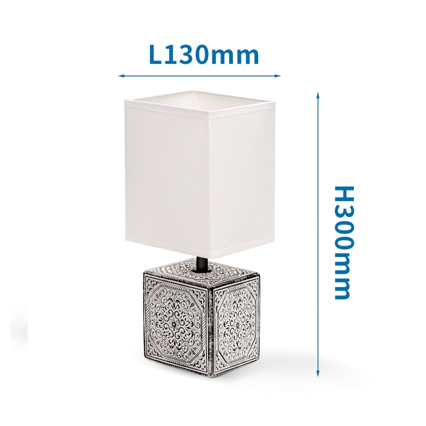 Aigostar - Candeeiro de mesa 1xE14/40W/230V cinzento/branco