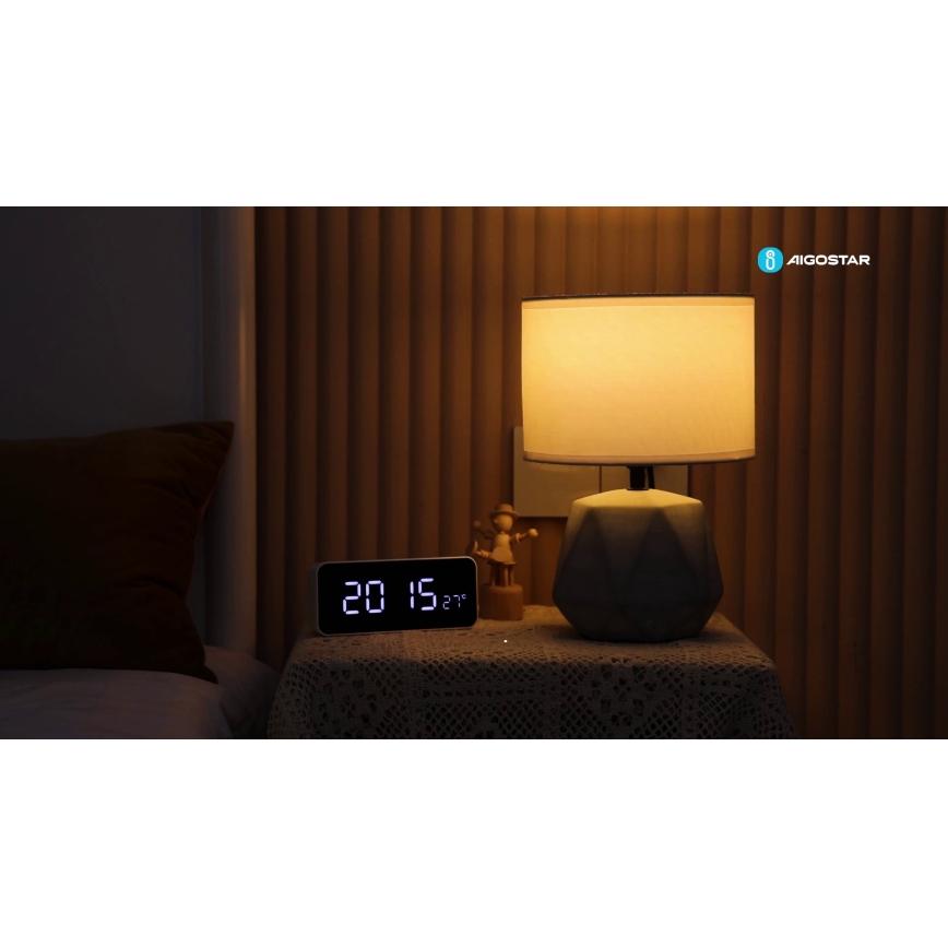 Aigostar - Candeeiro de mesa 1xE14/40W/230V cinzento
