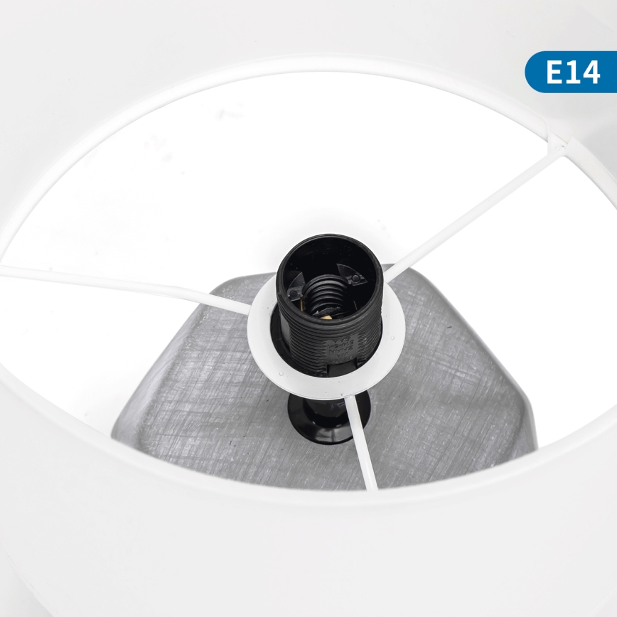 Aigostar - Candeeiro de mesa 1xE14/40W/230V cinzento