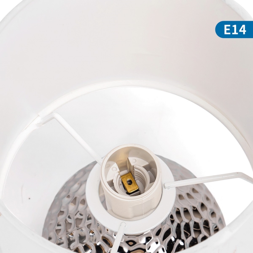Aigostar - Candeeiro de mesa 1xE14/40W/230V cromado brilhante