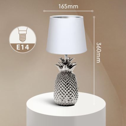Aigostar - Candeeiro de mesa 1xE14/40W/230V cromado brilhante