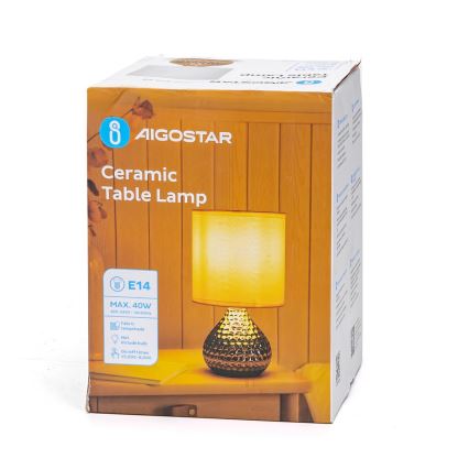 Aigostar - Candeeiro de mesa 1xE14/40W/230V dourada