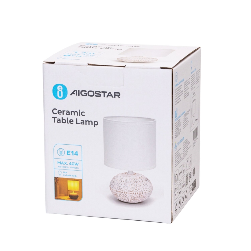 Aigostar - Candeeiro de mesa 1xE14/40W/230V