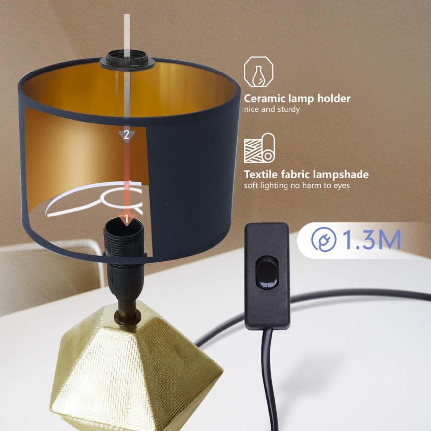 Aigostar - Candeeiro de mesa 1xE14/40W/230V