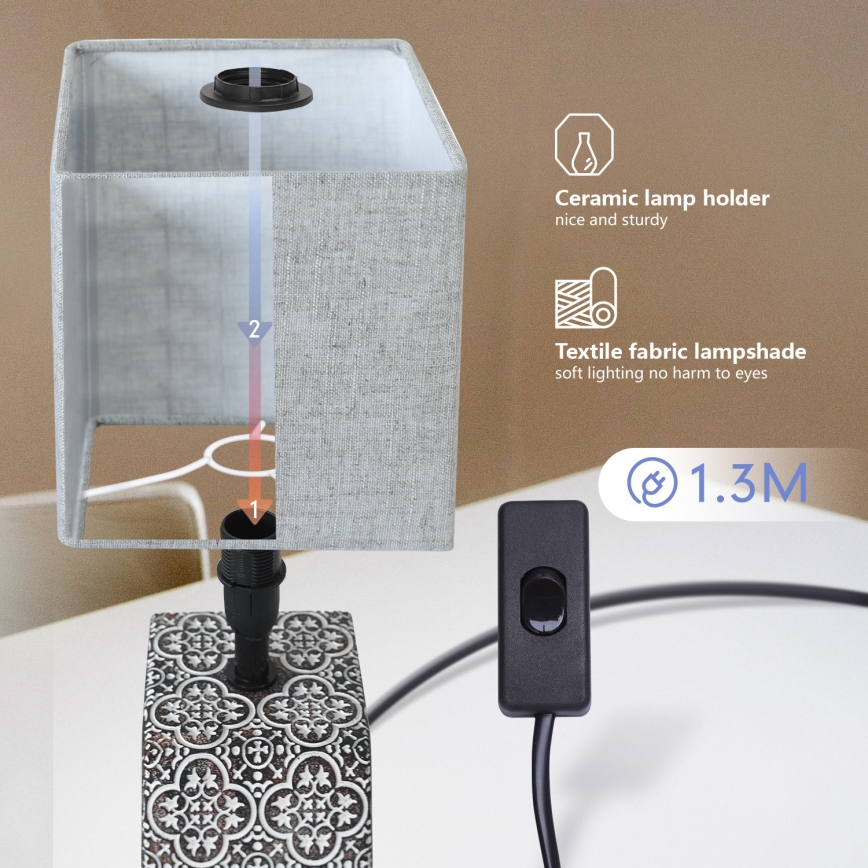 Aigostar - Candeeiro de mesa 1xE14/40W/230V
