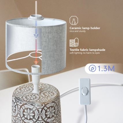 Aigostar - Candeeiro de mesa 1xE14/40W/230V