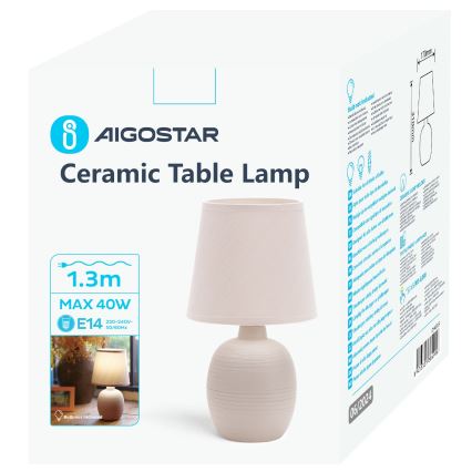 Aigostar - Candeeiro de mesa 1xE14/40W/230V