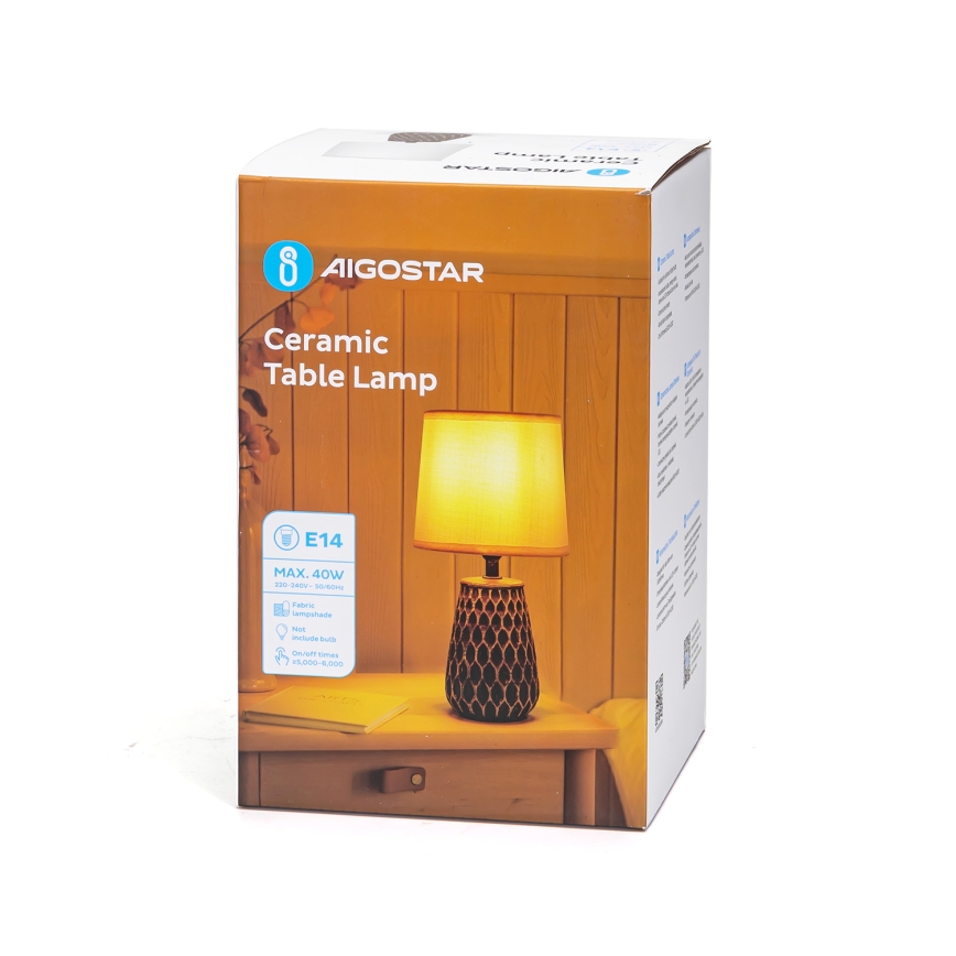 Aigostar - Candeeiro de mesa 1xE14/40W/230V preto
