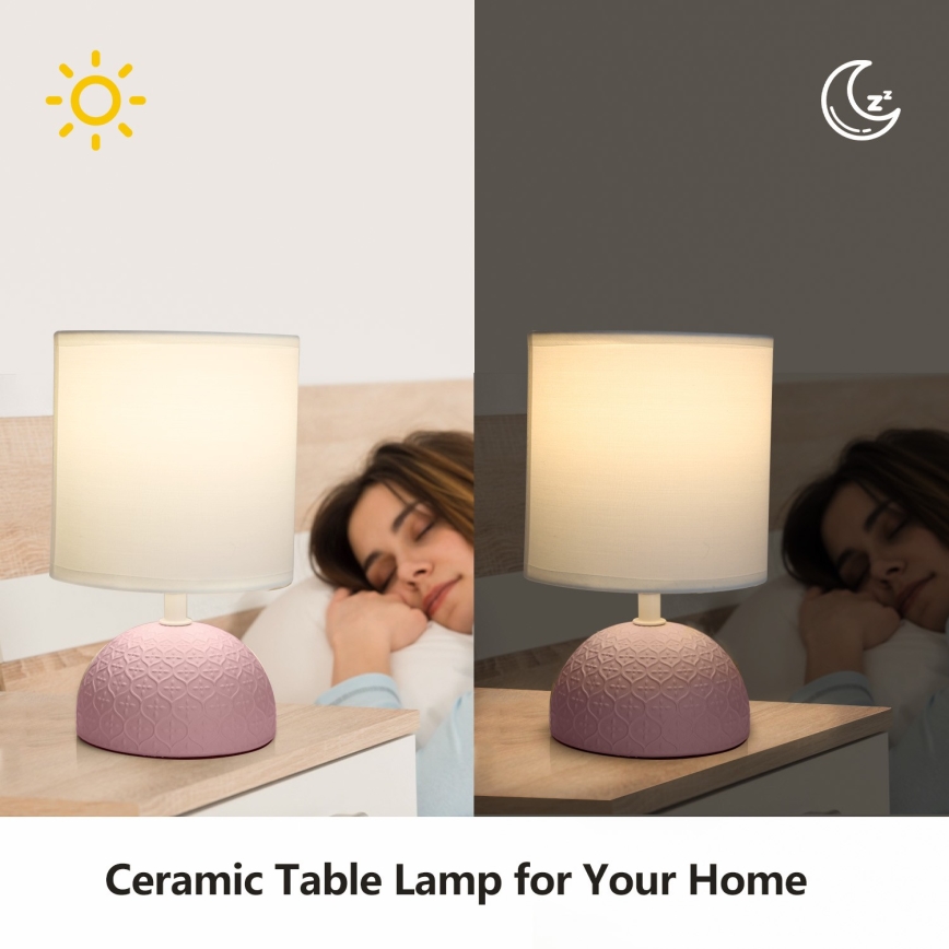 Aigostar - Candeeiro de mesa 1xE14/40W/230V rosa/branco