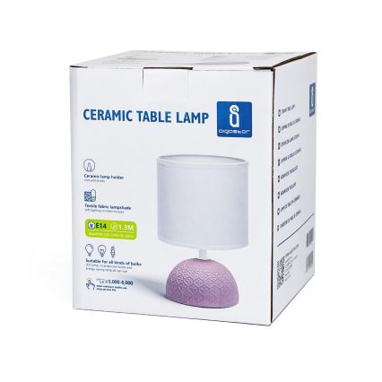 Aigostar - Candeeiro de mesa 1xE14/40W/230V rosa/branco
