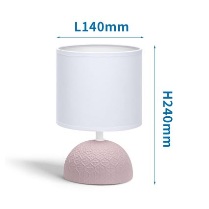 Aigostar - Candeeiro de mesa 1xE14/40W/230V rosa/branco