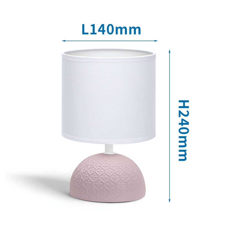 Aigostar - Candeeiro de mesa 1xE14/40W/230V rosa/branco